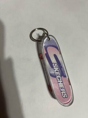 Skechers Pink and Purple Skate Logo Keychain